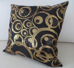 Gold-and-Black-Sequins-on-Black-Satin-Bed-Sofa-Lounge-Chaise-Cushion-Cover-45cm-Image-2.jpg